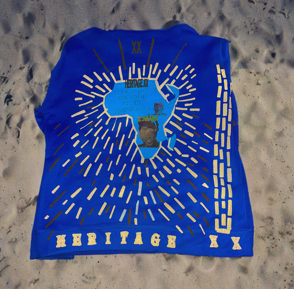 HERITAGE XX-Artisan-Crafted Blue Cotton hoodie Featuring Unique Handmade Design