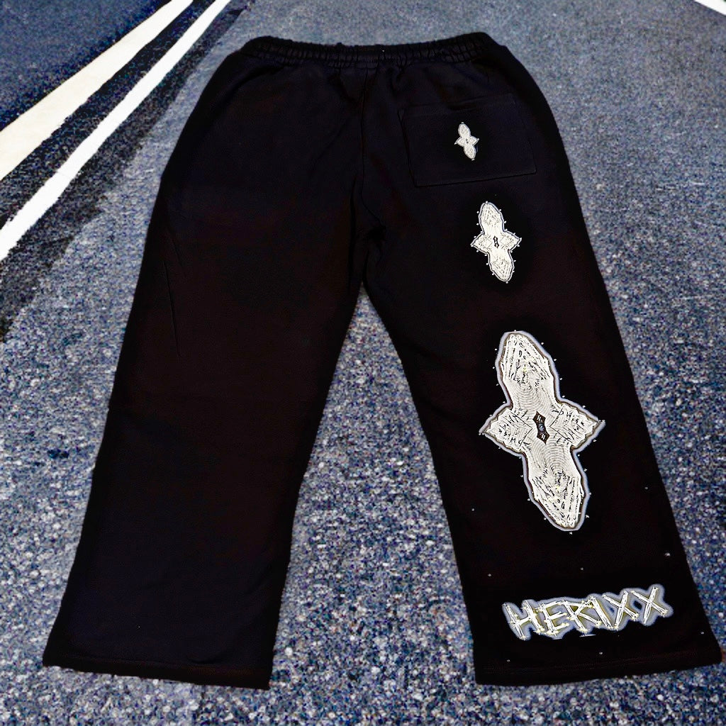 HERITAGE XX SUPER HEAVY PREMIUM BLACK SWEATPANTS