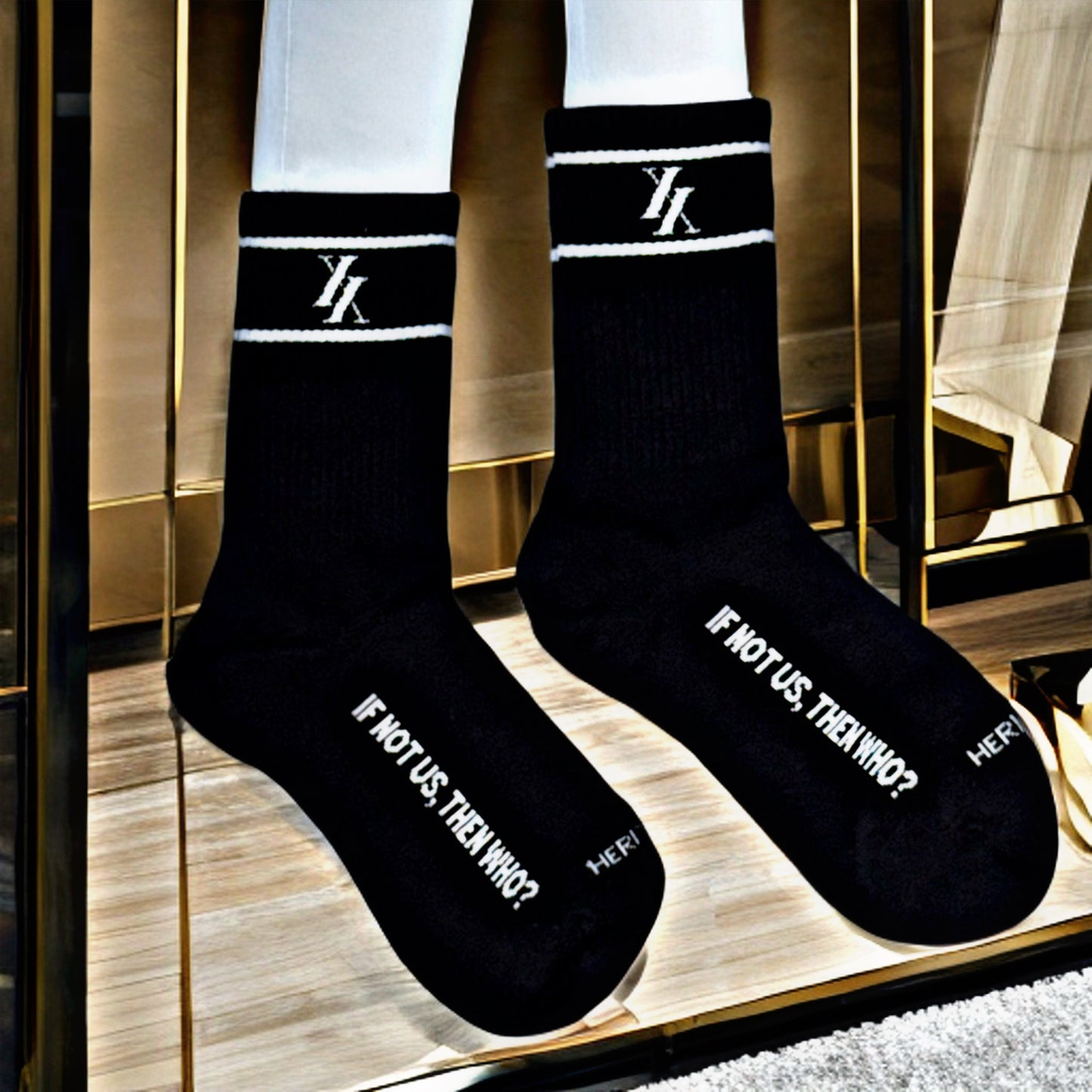 HERITAGE XX (HERIXX) 100% ORGANIC COTTON BLACK SOCKS