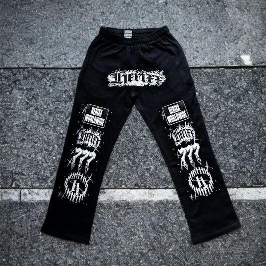 HERITAGE XX (HERIXX) JACKPOT COLLECTION 777 Rhinestone Black Sweatpants